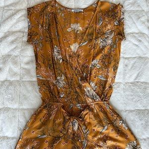 Mustard Yellow Romper with Flowers